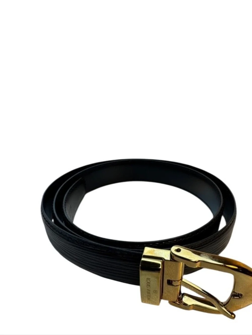 Like NEW! Louis Vuitton Epi Classique Waist Belt Leather Black Size 81/34